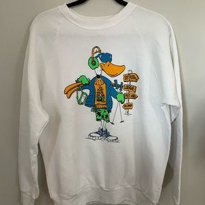 1980s Fruit of the Loom Graphic Sweatshirt Made in USA Large
